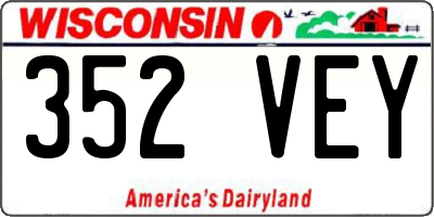 WI license plate 352VEY