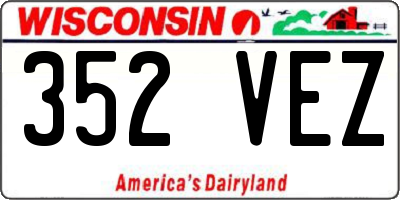 WI license plate 352VEZ