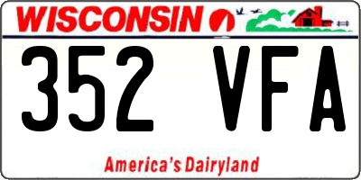 WI license plate 352VFA
