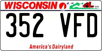 WI license plate 352VFD