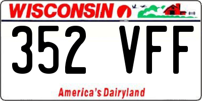 WI license plate 352VFF