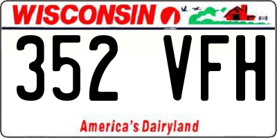 WI license plate 352VFH