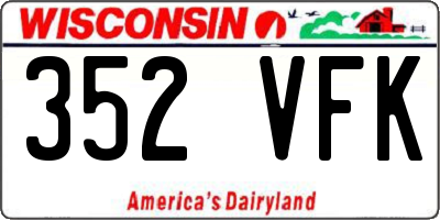 WI license plate 352VFK