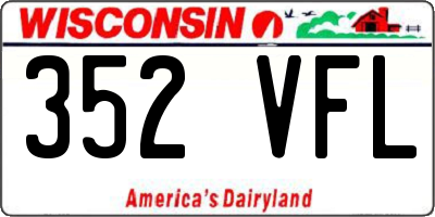 WI license plate 352VFL