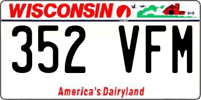 WI license plate 352VFM