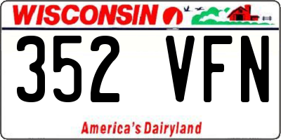 WI license plate 352VFN