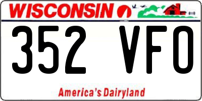 WI license plate 352VFO