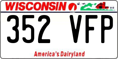 WI license plate 352VFP