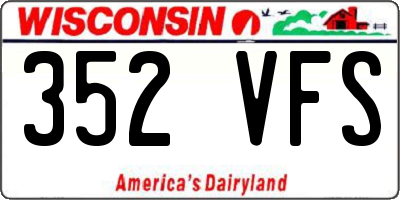 WI license plate 352VFS