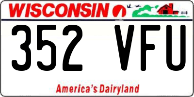WI license plate 352VFU