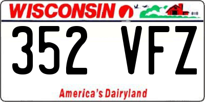 WI license plate 352VFZ