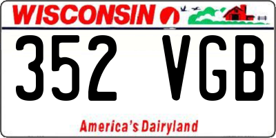 WI license plate 352VGB