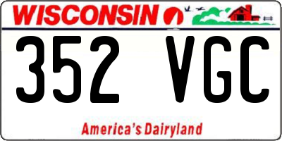 WI license plate 352VGC