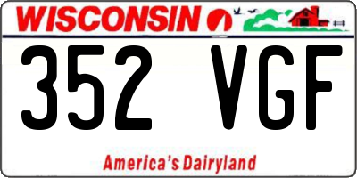 WI license plate 352VGF