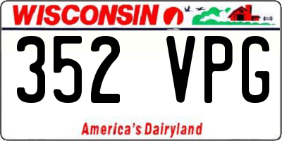 WI license plate 352VPG