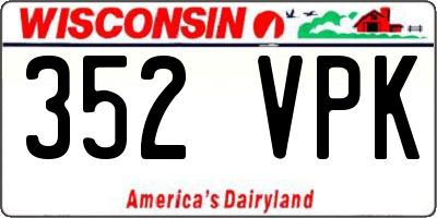 WI license plate 352VPK