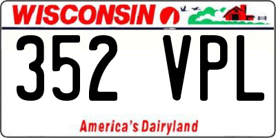 WI license plate 352VPL