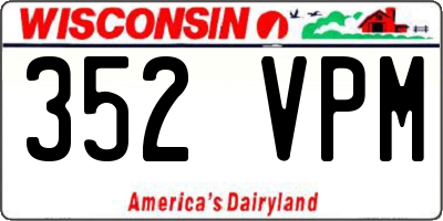 WI license plate 352VPM