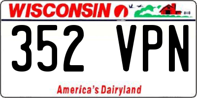 WI license plate 352VPN