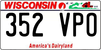 WI license plate 352VPO