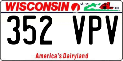 WI license plate 352VPV