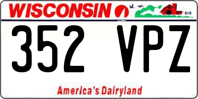WI license plate 352VPZ
