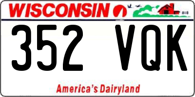 WI license plate 352VQK