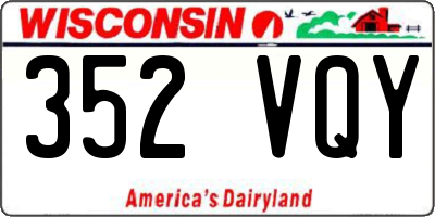 WI license plate 352VQY