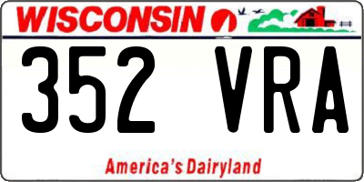 WI license plate 352VRA