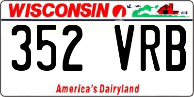 WI license plate 352VRB