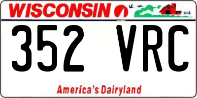 WI license plate 352VRC