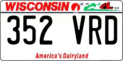 WI license plate 352VRD
