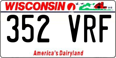 WI license plate 352VRF