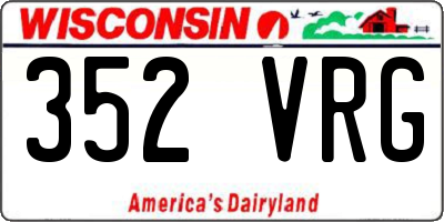 WI license plate 352VRG