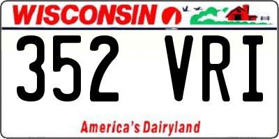 WI license plate 352VRI