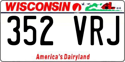 WI license plate 352VRJ