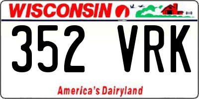 WI license plate 352VRK