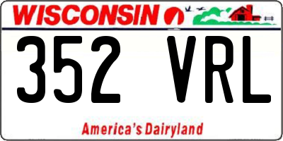 WI license plate 352VRL
