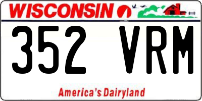 WI license plate 352VRM