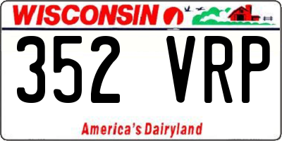 WI license plate 352VRP
