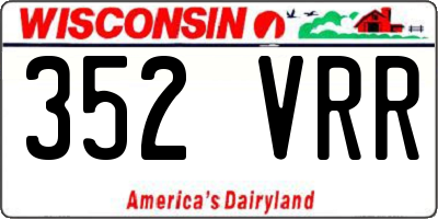 WI license plate 352VRR