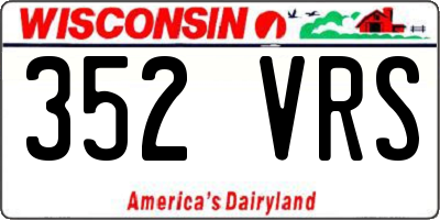 WI license plate 352VRS