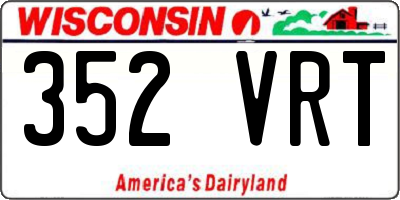 WI license plate 352VRT
