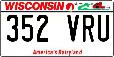 WI license plate 352VRU