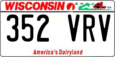 WI license plate 352VRV