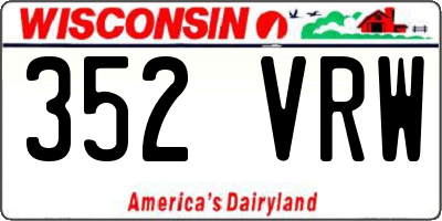 WI license plate 352VRW