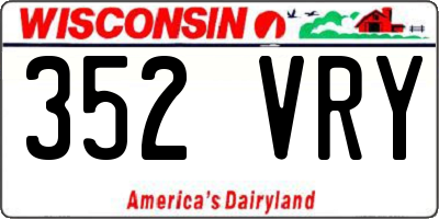 WI license plate 352VRY