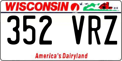 WI license plate 352VRZ
