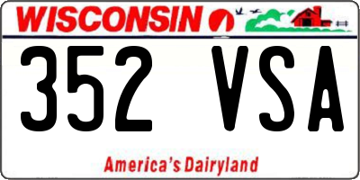 WI license plate 352VSA