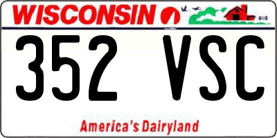 WI license plate 352VSC
